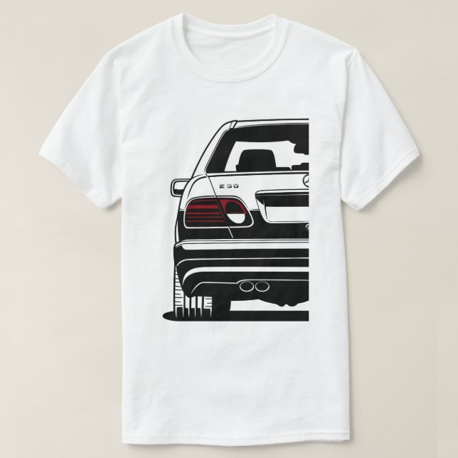 Camiseta Obra de arte Retro Mercedes W210 (Diseño del anverso)