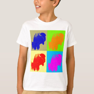 Camiseta Obra de arte retro pop Bison Buffalo