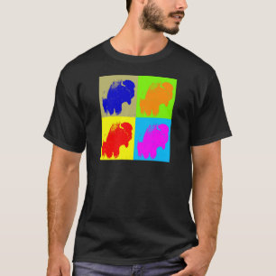 Camiseta Obra de arte retro pop Bison Buffalo