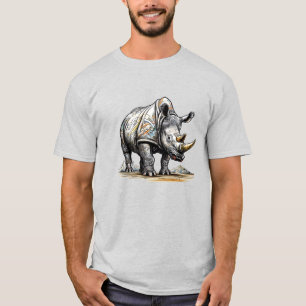 Camiseta Obra de arte rinoceronte para la impresión de vect