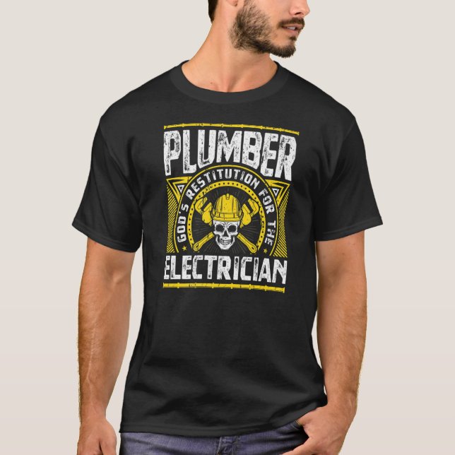 Camiseta Obra de fontanería de Chiste eléctrico Pipefitter (Anverso)