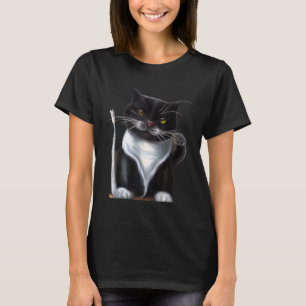 Camiseta Obra de gatito agudo retrato de gatito lindo gatit