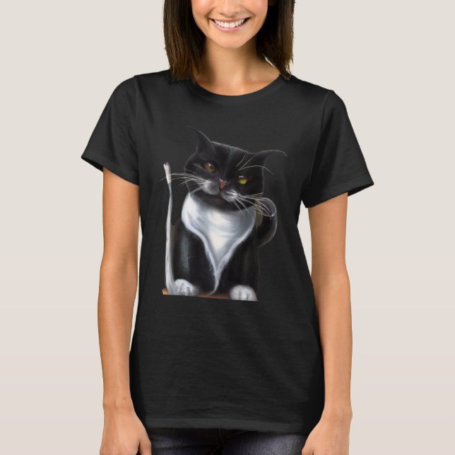 Camiseta Obra de gatito agudo retrato de gatito lindo gatit (Anverso)