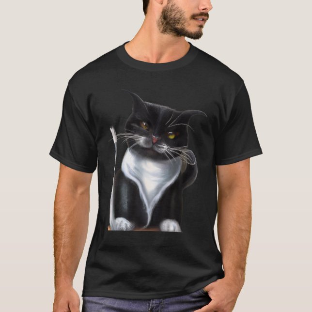 Camiseta Obra de gatito agudo retrato de gatito lindo gatit (Anverso)