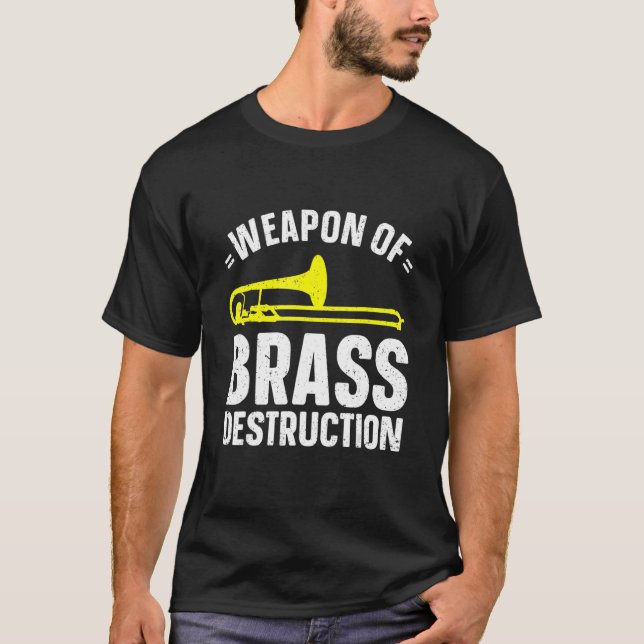 Camiseta Obra De Trombón De Músico De Destrucción De Brass (Anverso)