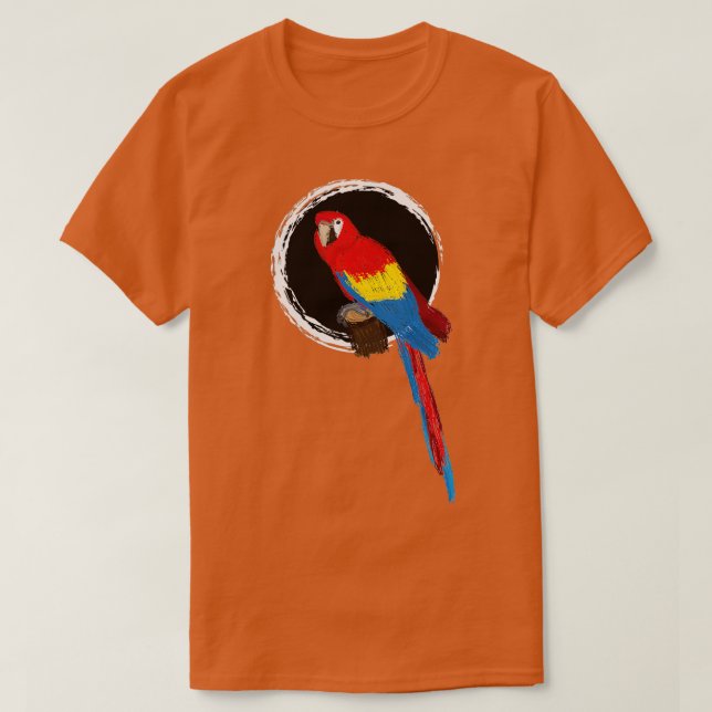 Camiseta Obra de un retoño de un escarlata de Macaw II (Diseño del anverso)