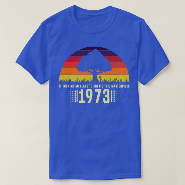 Camiseta Obra maestra del atardecer retro de 1973 50 cumple (Diseño del anverso)