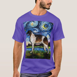 Camiseta Obra nocturna de Borzoi Starry de Aja Animal Masco