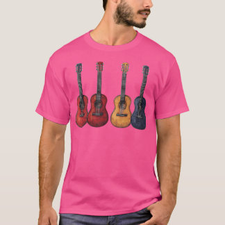 Camiseta Obra Resumen De Una Guitarra Clásica Acústica Para