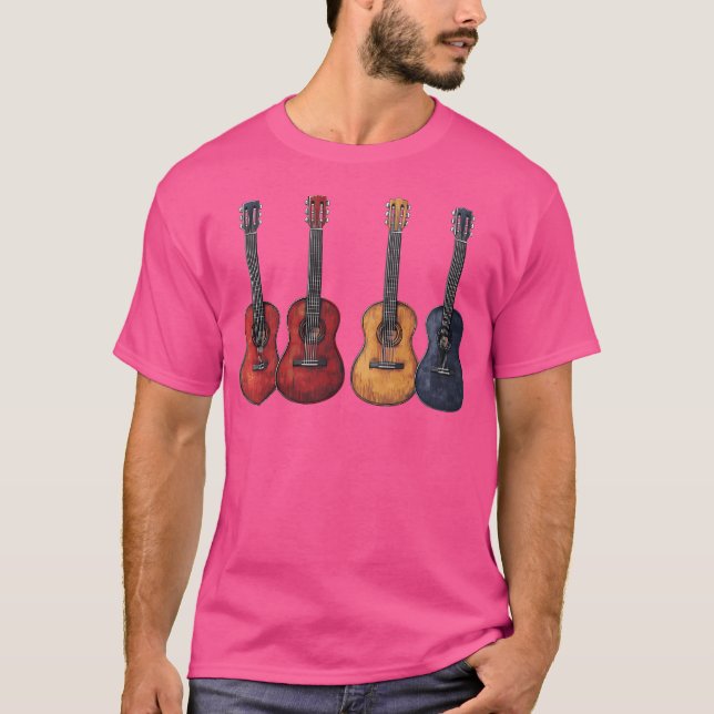 Camiseta Obra Resumen De Una Guitarra Clásica Acústica Para (Anverso)