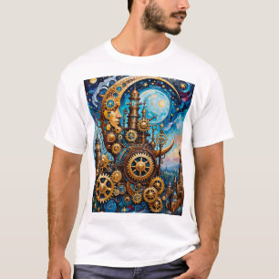 Camiseta Obras de arte de Fantasy Gears Moon T-Shirt Steamp