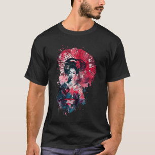 Camiseta Obras de arte Geisha Geisha Chica Kimono Traditi