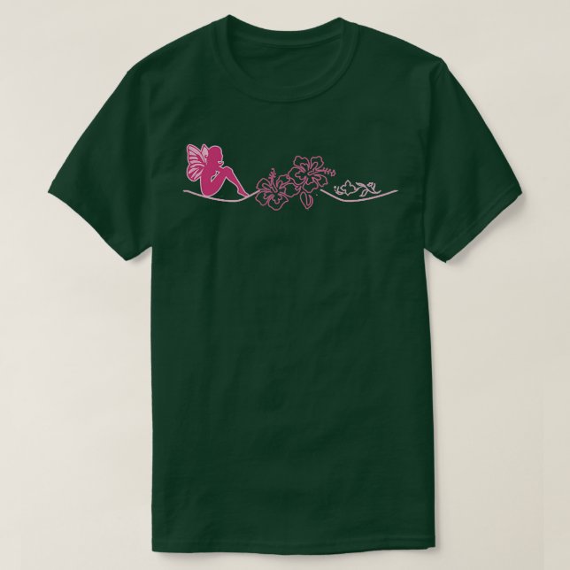 Camiseta Obras de arte tribales de hadas T hibiscus y hadas (Diseño del anverso)