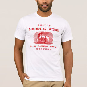 Camiseta Obras de locomotoras de Boston de 1852, rojo