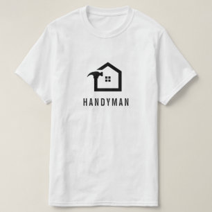 Camiseta Obrero de Construcción Elegante en Blanco y Negro