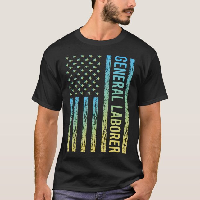 Camiseta Obrero General Azul Amarillo (Anverso)