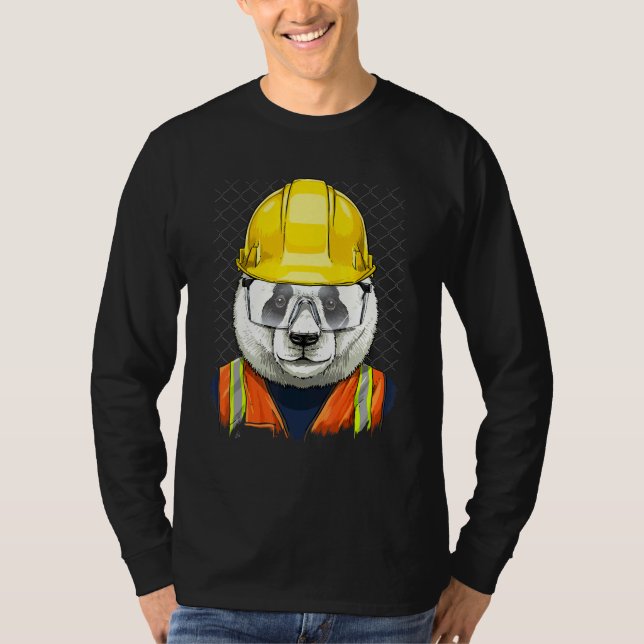 Camiseta Obrero Panda Gigante Constructor Panda (Anverso)
