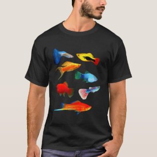 Camiseta Obreros vivos Fish Mollies espada Guppies Platy