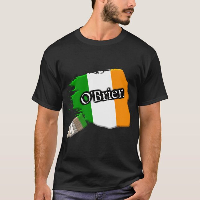 Camiseta O'Brien - Camisas de la bandera del pincel irlandé (Anverso)