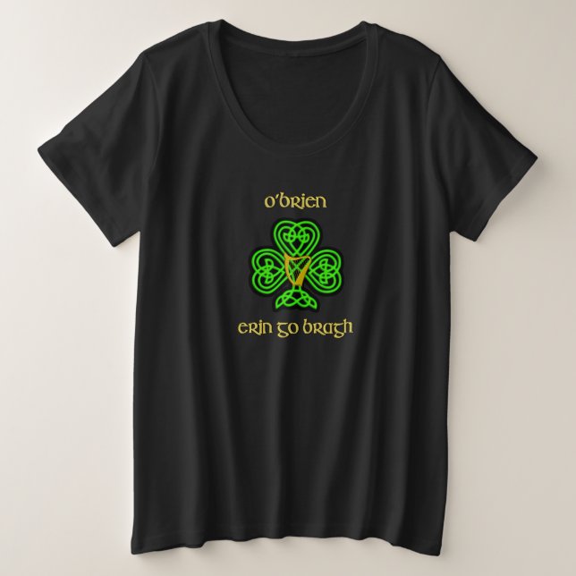 Camiseta O'Brien irlandesa con Knot Celtic Plus Si (Anverso del diseño)
