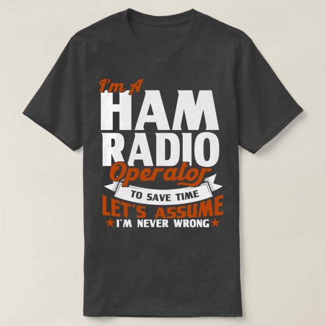Camiseta obsequio por radio del operador de radio ajustando (Diseño del anverso)