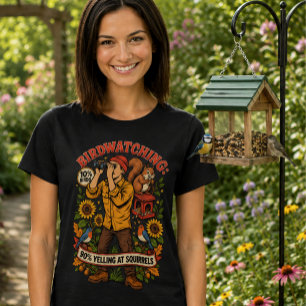 Camiseta Observación de aves 10% Aves 90% Ardilla Divertida