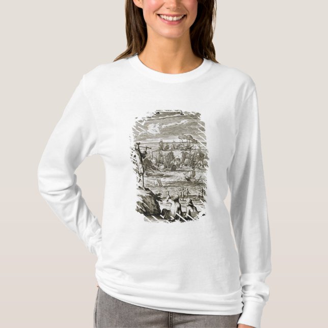 Camiseta Observación de una batalla naval a través de un (Anverso)
