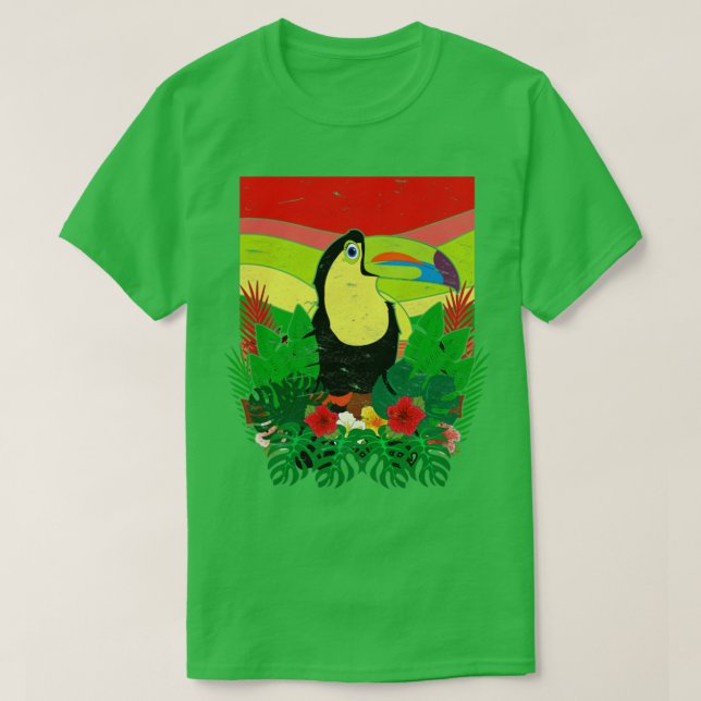Camiseta Observador de aves Flores exóticas Aves Lover Tro (Diseño del anverso)