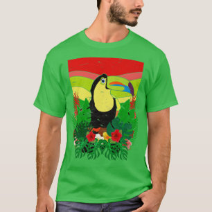 Camiseta Observador de aves Flores exóticas Aves Lover Tro