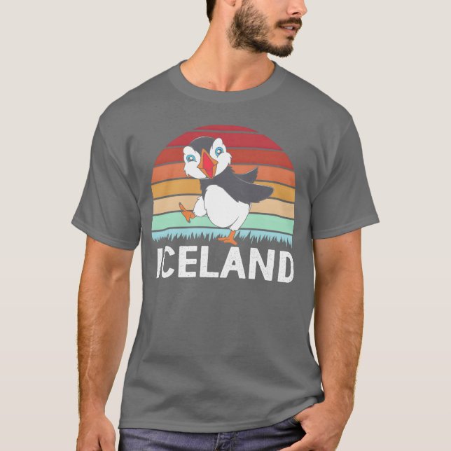 Camiseta Observador de aves Ornitología Retro Islandia Puff (Anverso)