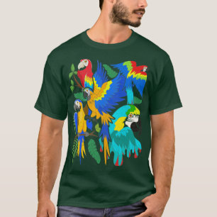 Camiseta Observador de pájaros Pájaros Tropical Loro Macaw