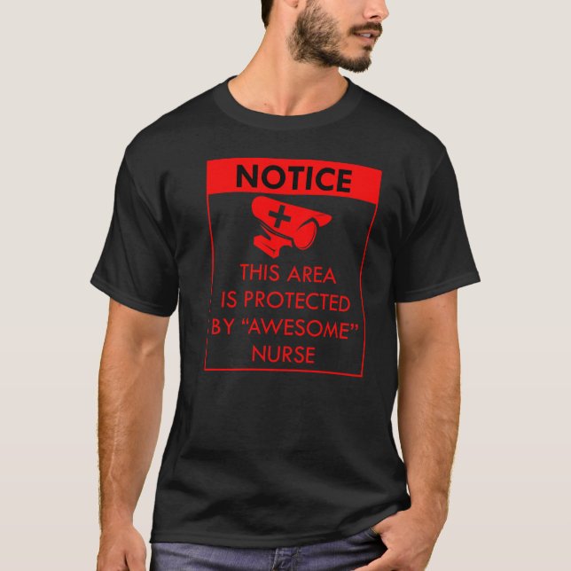 Camiseta Observe que esta área está protegida por una enfer (Anverso)