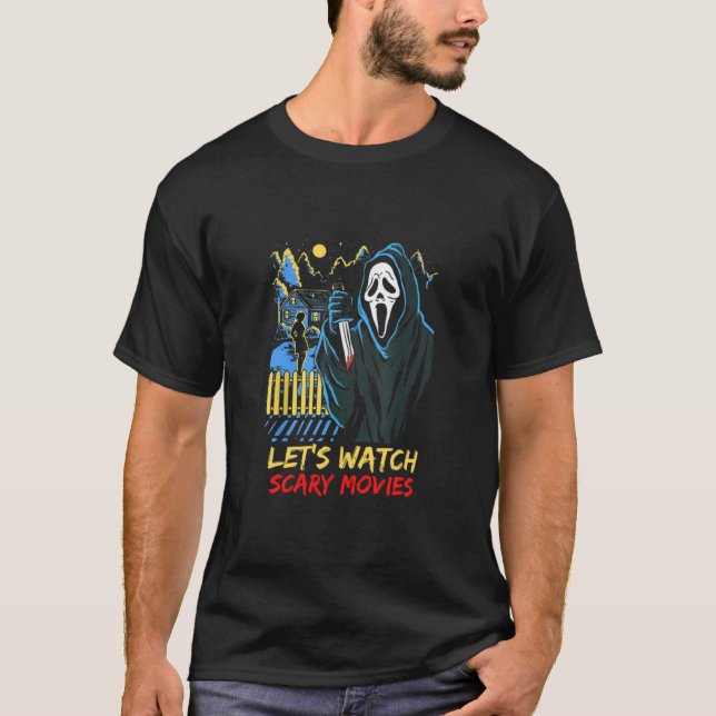 Camiseta Observemos películas aterradoras y la fantasía de  (Anverso)