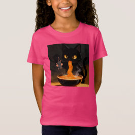 Camiseta Obsidian Cat & Daring Mouse – Midnight Ramen Feast
