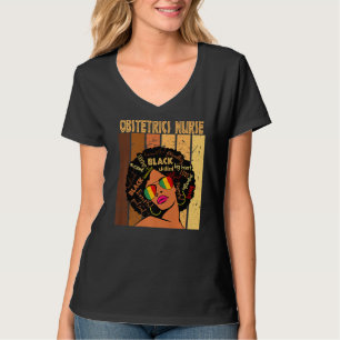 Camiseta Obstetricia enfermería afroamericana de histo negr