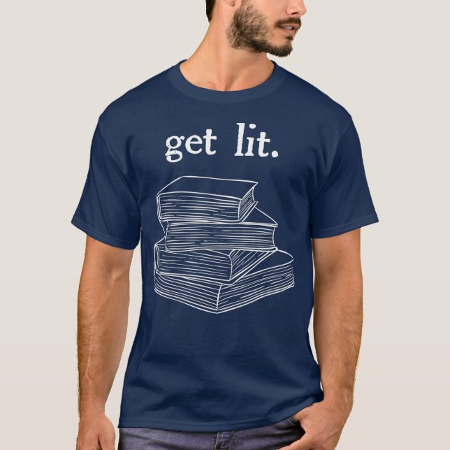 Camiseta Obtén lectura de libros livianos Nerd Graciosa Lit (Anverso)