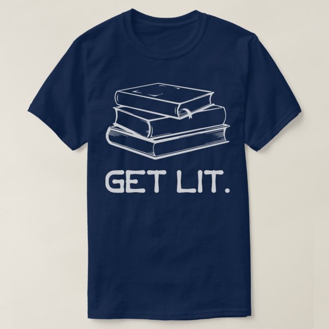 Camiseta Obtén Libros Ligeros Lit Con Libros (Diseño del anverso)