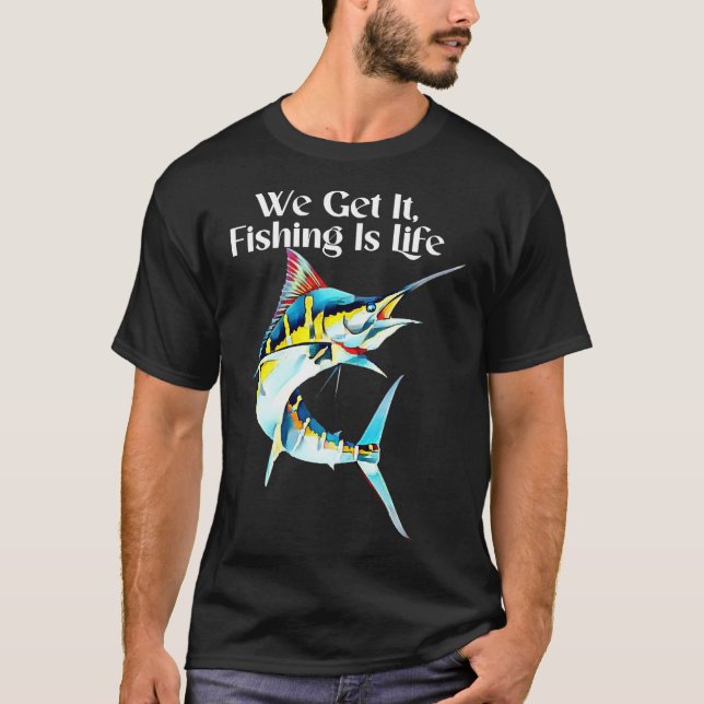 Camiseta Obtén Que La Pesca Es Vida (Anverso)