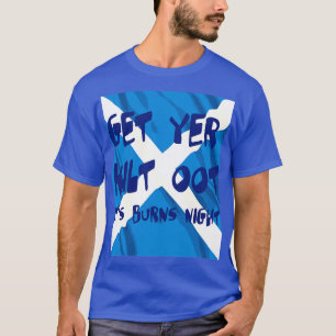 Camiseta Obtén Que Tu Kilt Se Quema El Texto Azul Nocturno 