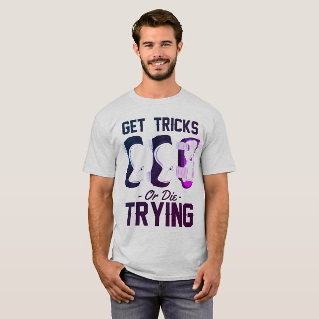 Camiseta Obtén Trucos O Muere Tratando De Patinar (Anverso completo)