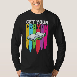 Camiseta Obtén tu Crayon Kindergarten Leading Book School G