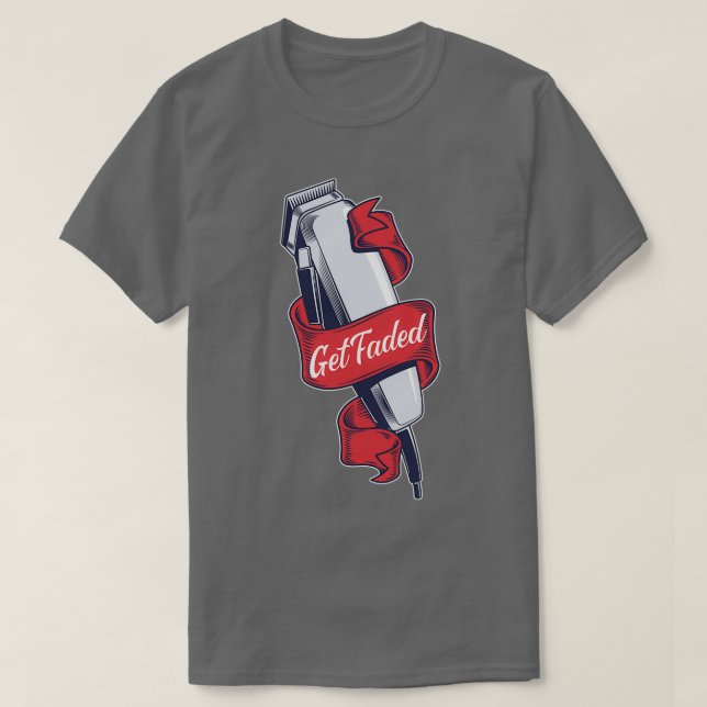 Camiseta Obtén un agitador electrónico para el barbero (Diseño del anverso)