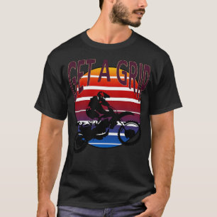 Camiseta Obtén Un Motor De Grip X Bicicleta Sucia Retro Sun