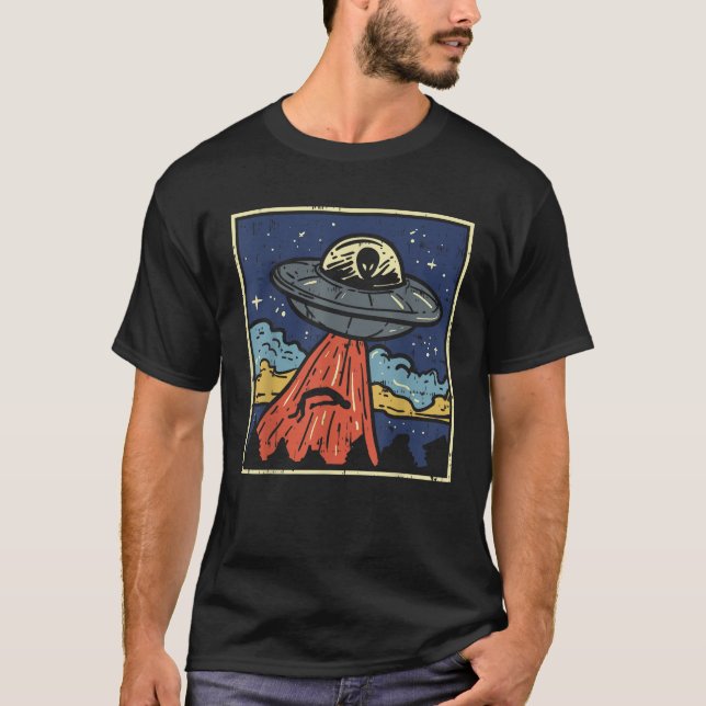 Camiseta Obtén un OVNI más perdedor Alien Retro 80 Área 51  (Anverso)