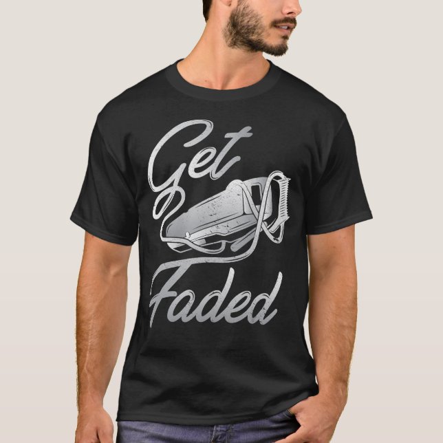 Camiseta Obtén una peluquería de Barbershop de Barber Faded (Anverso)