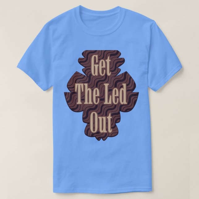 Camiseta OBTENER EL Rock Clásico Led OUT (Diseño del anverso)