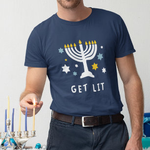 Camiseta Obtener luz   Divertido Hanukkah