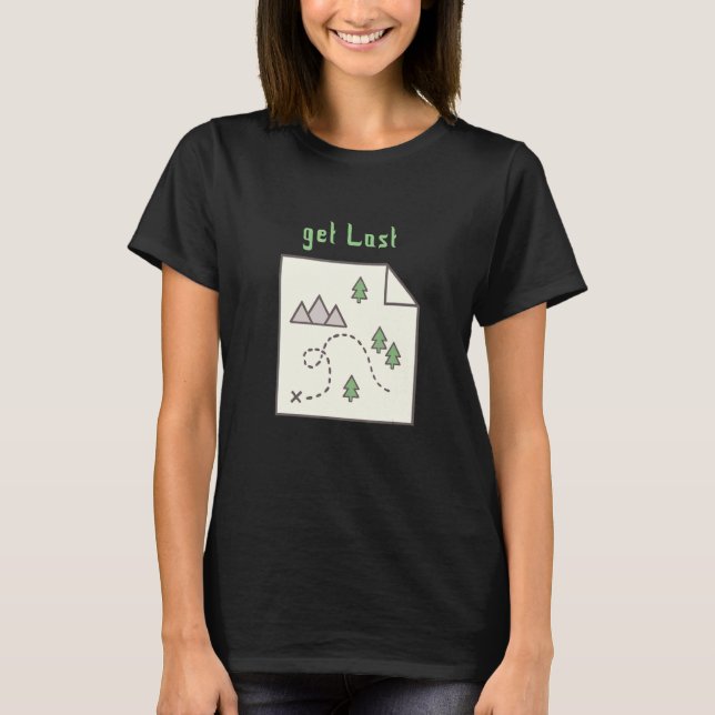 Camiseta Obtener mapa perdido senderismo Adventure Nature T (Anverso)