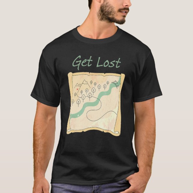 Camiseta Obtener mapa perdido senderismo Adventure Nature T (Anverso)