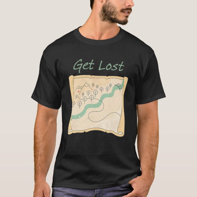 Camiseta Obtener mapa perdido senderismo Adventure Nature T (Anverso)